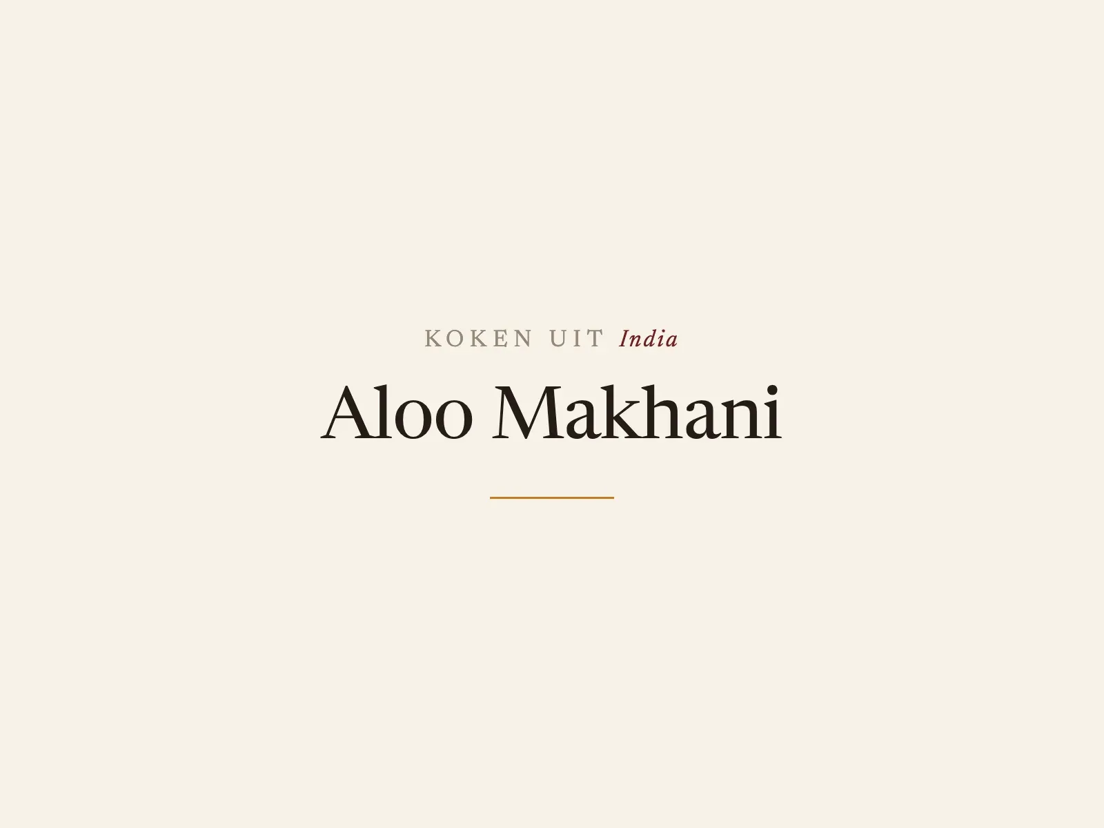 Aloo Makhani