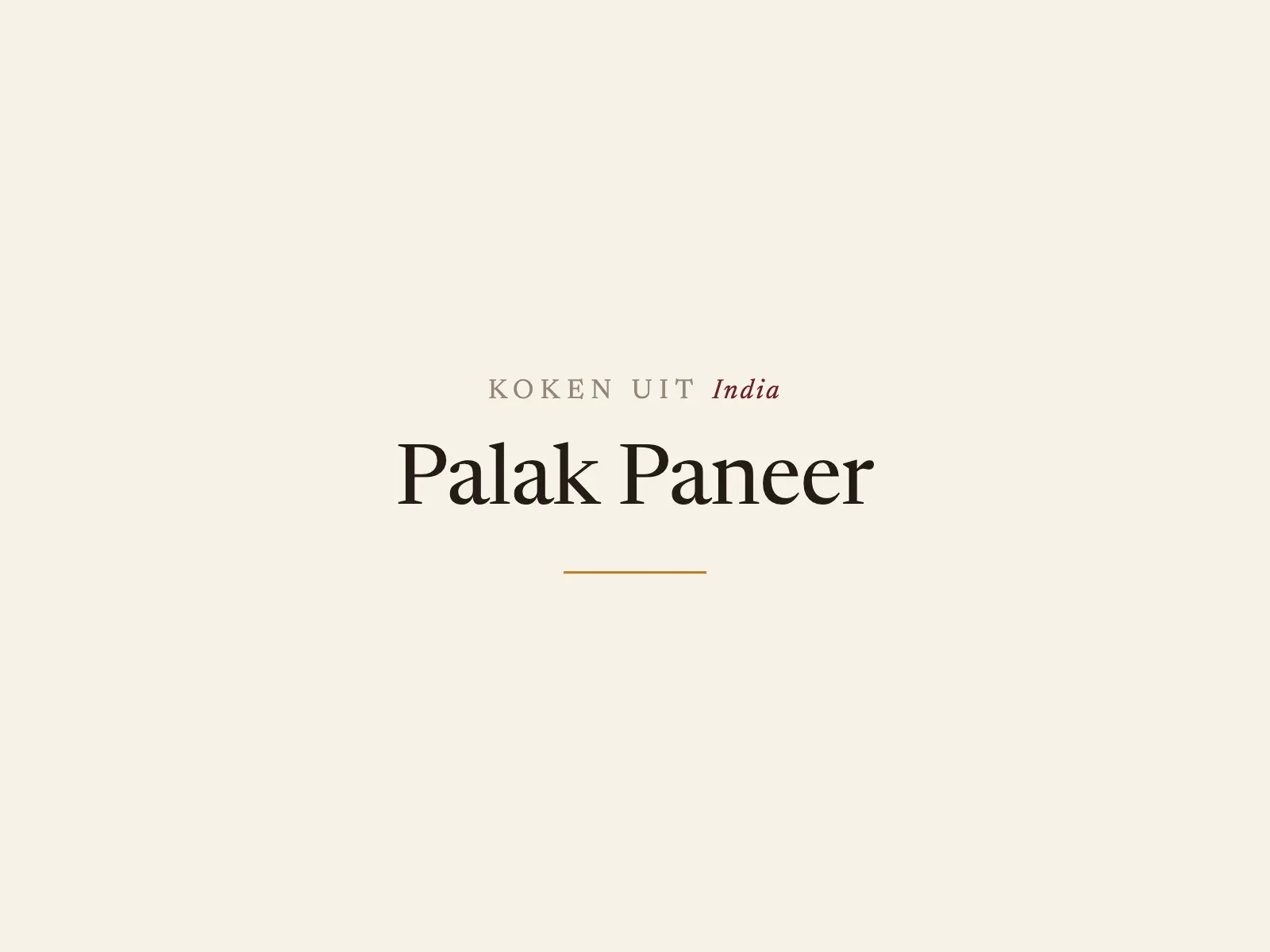 Palak Paneer