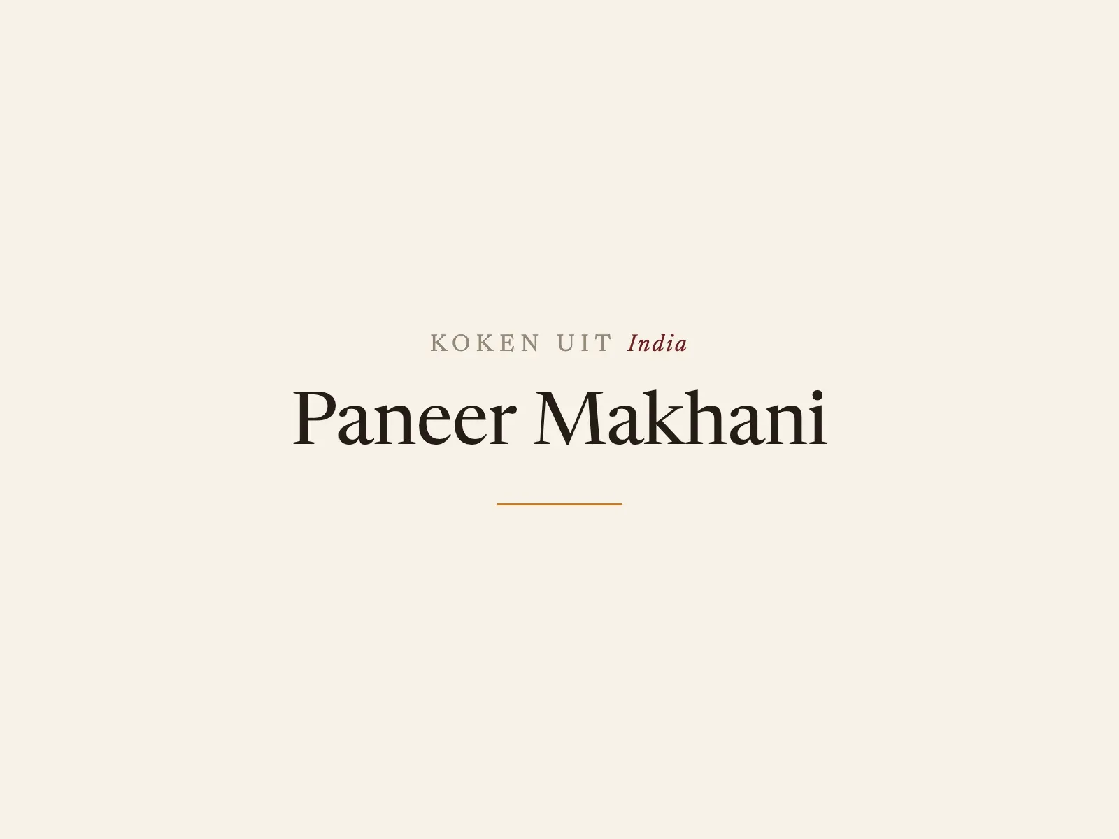 Paneer Makhani